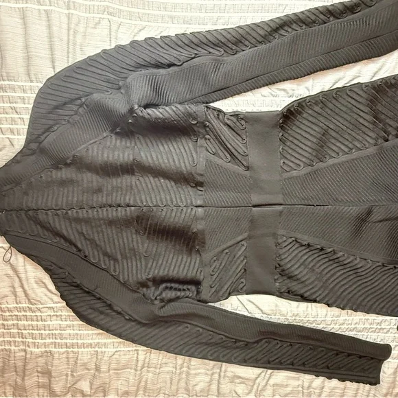 HERVÉ LÉGER HERVÉ LÉGER X LAW ROACH RIBBON EMBROIDERED CATSUIT BLACK - size S - Picture 5 of 9